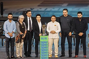 | Photo: PTI/Kunal Patil : Wankhede Stadium At 50: ICC Champions Trophy during the 50th anniversary celebration