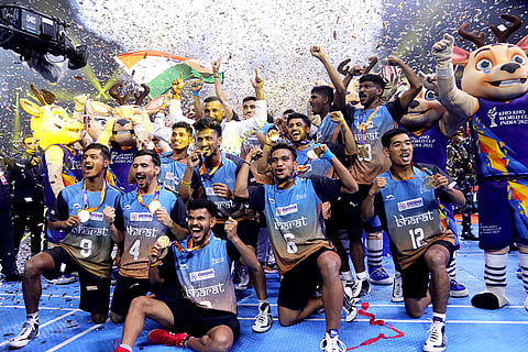Kho Kho World Cup 2025: Indian men's team celebrates with the trophy after defeating Nepal