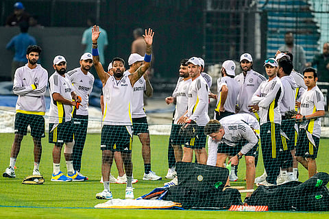 IND vs ENG T20 Series: Hardik Pandya during the practice session