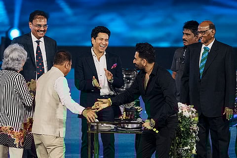 50th anniversary celebration of the Wankhede Stadium, in Mumbai.