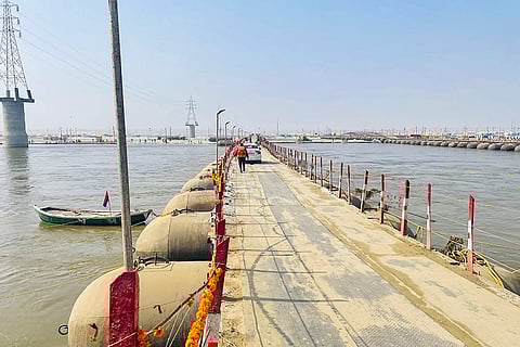 Pontoon bridges at Maha Kumbh Mela 2025