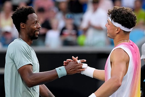 Australian Open 2025: Ben Shelton shakes hands with Gael Monfils