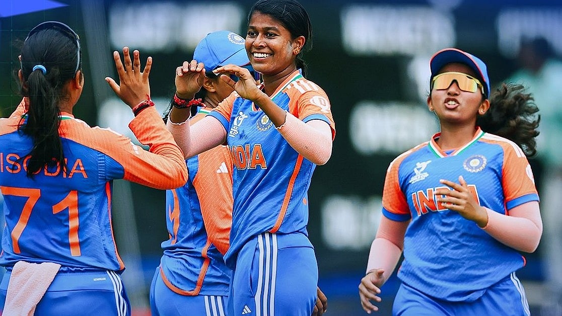 X | BCCI Women : India Women in action during Women's U-19 T20 World Cup 2025 match against West Indies. 