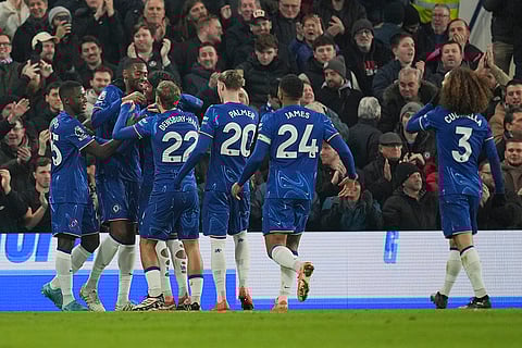 EPL 2024-25: Chelsea's Tosin Adarabioyo celebrates with teammates after scoring his side's opening goal
