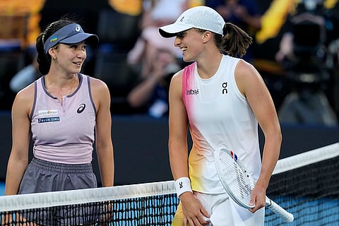 Australian Open 2025: Iga Swiatek talks with Eva Lys
