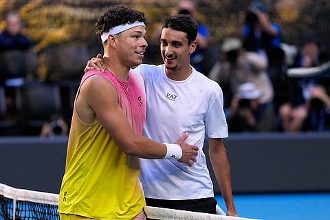 Australian Open 2025: Ben Shelton is congratulated by Lorenzo Sonego