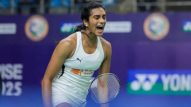 PTI : PV Sindhu in action at the India Open.