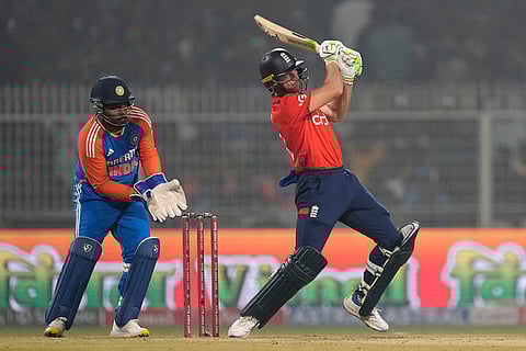 IND vs ENG 1st T20: England's captain Jos Buttler plays a shot