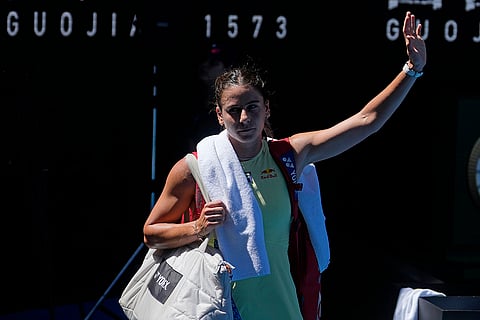 Australian Open 2025: Emma Navarro waves as she leaves Rod Laver Arena after her loss to Iga Swiatek