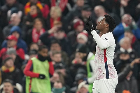Champions League 2024–25: Lille's Jonathan David celebrates after scoring his side's first goal