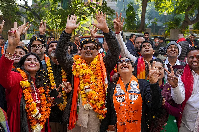 BJP candidate Anil Goyal campaigns