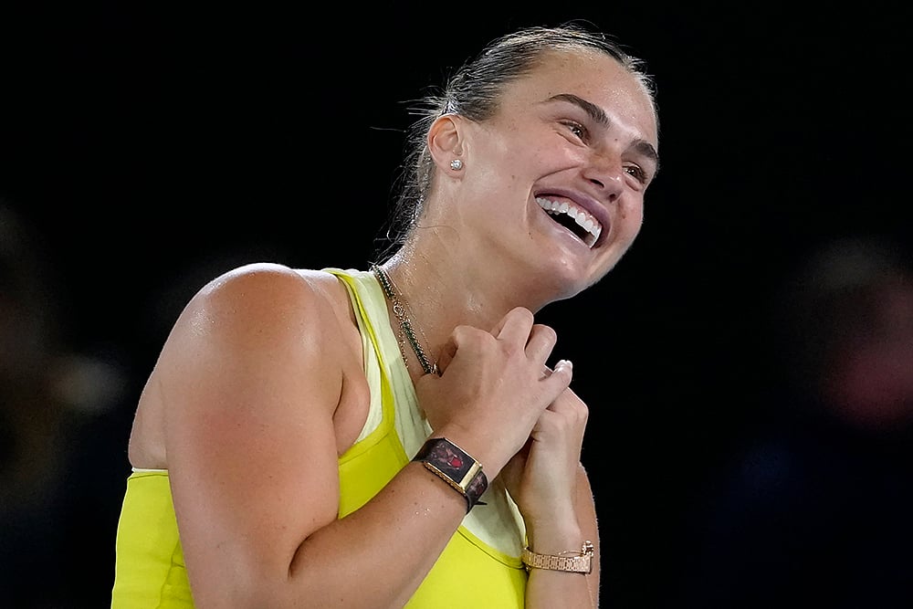 | Photo: AP/Manish Swarup : AUS Open 2025 Women's Singles Semi-final: Aryna Sabalenka celebrates after defeating Paula Badosa