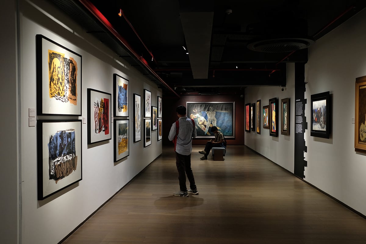 Photo Animikh Chakrabarty                                                                                                                                                                                                                                                    : MF Husain exhibition at the DAG