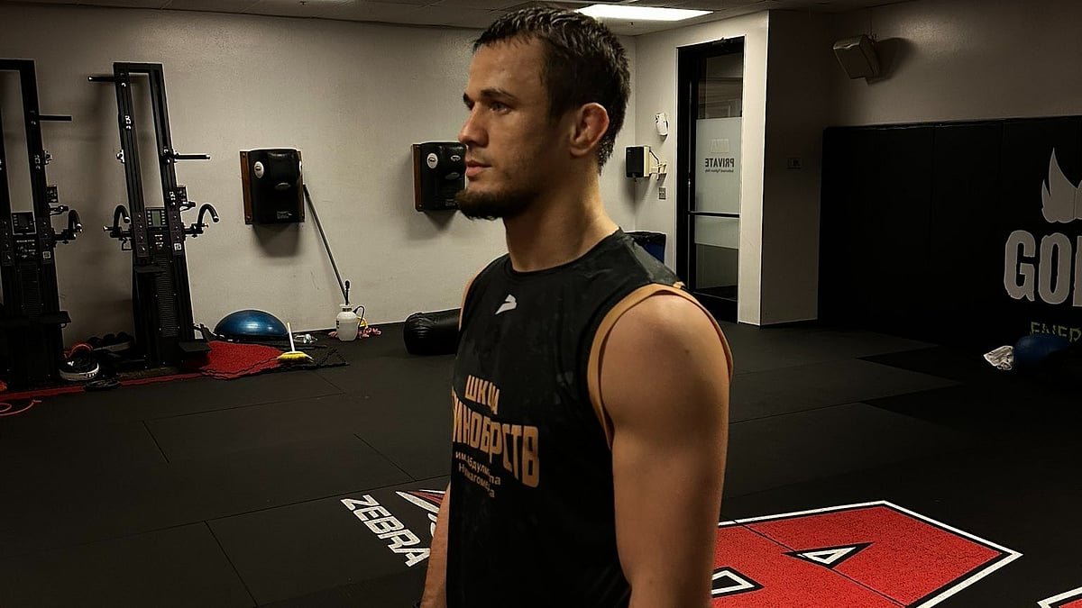 File photo of Usman Nurmagomedov training.