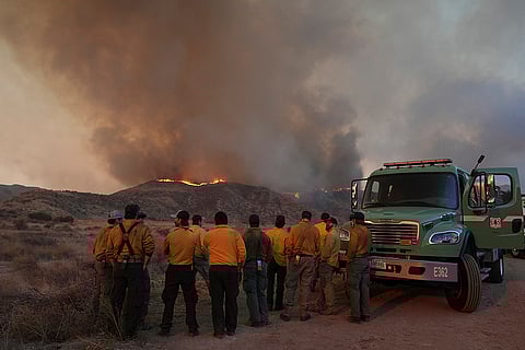 Hughes Fire is seen in Castaic