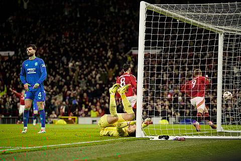 Europa League 2024-25: Bruno Fernandes celebrates after scoring a goal