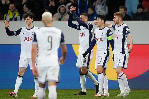 Europa League 2024-25: Son Heung-min celebrates after scoring his side's second goal