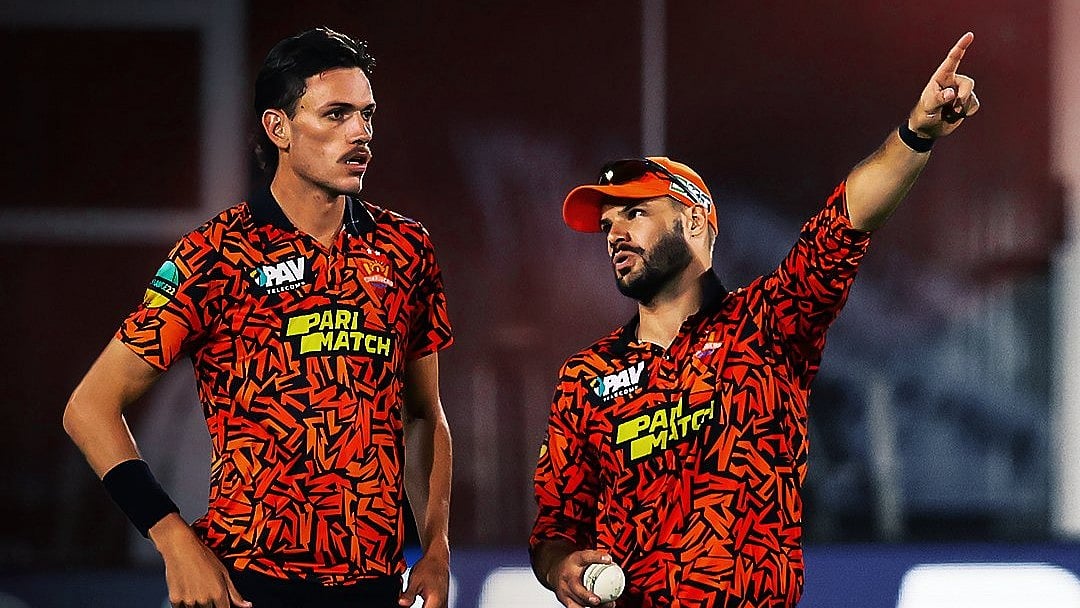 X/SunrisersEC : Marco Jansen with Aiden Markram.