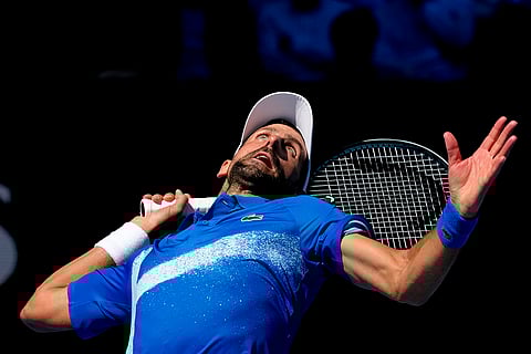 AUS Open 2025 Men's Singles Semi-final: Novak Djokovic serves to Alexander Zverev