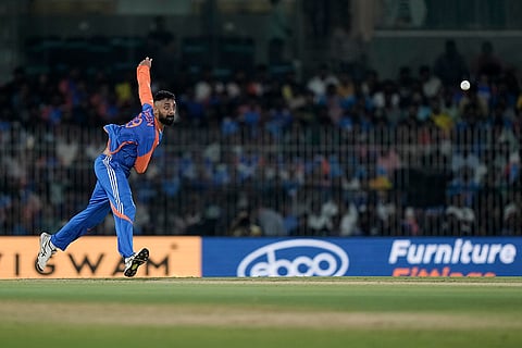IND vs ENG 2nd T20: India's Varun Chakravarthy bowls a delivery