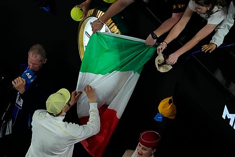 Australian Open 2025 Semi-final: Jannik Sinner signs autographs after defeating Ben Shelton