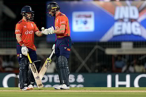 IND vs ENG 2nd T20: England's Jos Buttler celebrates with Ben Duckett