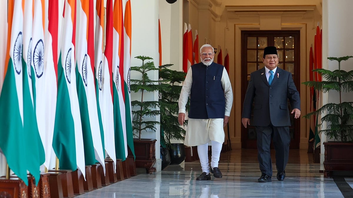 X/@narendramodi : PM Narendra Modi with Indonesian President Prabowo Subianto on Saturday