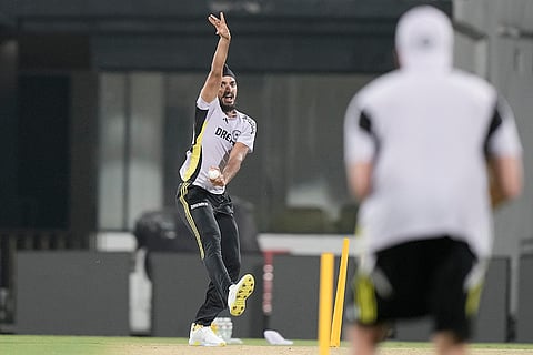 IND vs ENG 2nd T20:1 Arshdeep Singh bowls during practice session