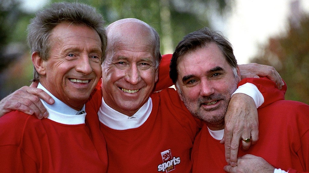 Tim Ockenden/PA via AP : File photo of former Manchester United players (from left) Denis Law, Bobby Charlton and George Best.