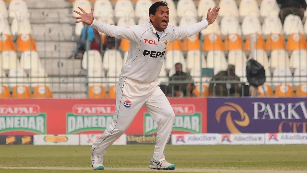 Pakistan spinner Noman Ali is the first-ever spinner from the country to bag a hat-trick. - AP