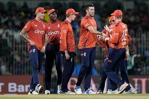 IND vs ENG 2nd T20: England's Jamie Overton celebrates with teammates after the dismissal of India's Hardik Pandya