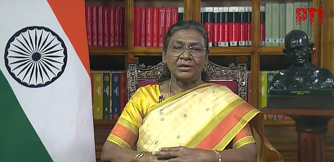 X/PTI : President Droupadi Murmu addressed the nation  on the eve of 76th Republic Day 