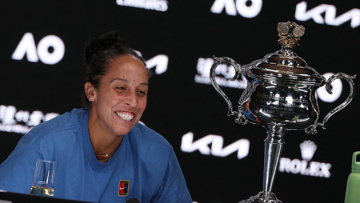 Madison Keys with the Australian Open trophy