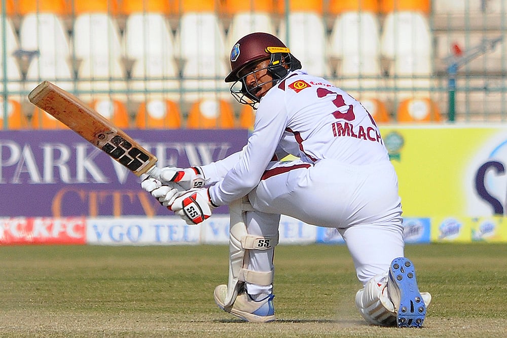 | Photo: AP/Asim Tanveer : PAK vs WI 2nd Test: West Indies Tevin Imlach bats 