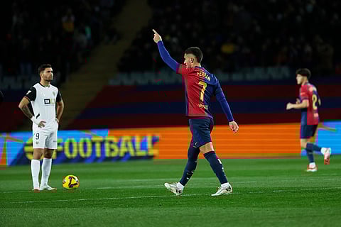 La Liga 2024-25: Barcelona's Ferran Torres celebrates after scoring his side's second goal