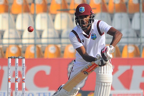 PAK vs WI 2nd Test: West Indies Kraigg Brathwaite plays a shot