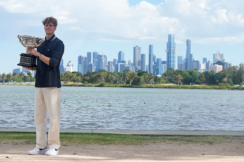 Australian Open Tennis winner Jannik Sinner with Norman Brookes Challenge Cup_2
