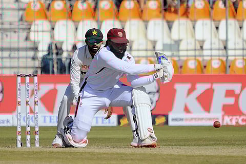 PAK vs WI 2nd Test: West Indies Jomel Warrican plays a shot