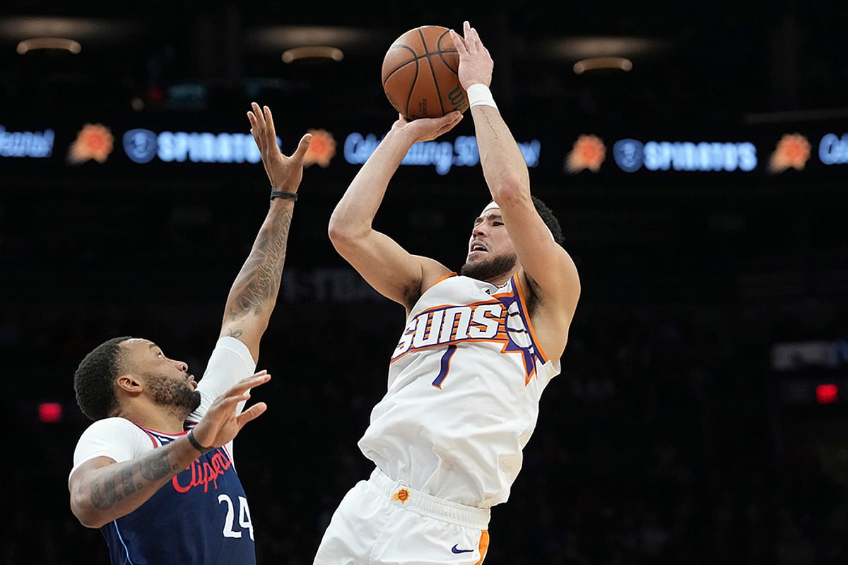 NBA basketball Phoenix Suns vs Los Angeles Clippers game: Devin Booker