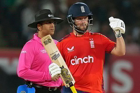 IND vs ENG 3rd T20: England's Ben Duckett celebrates his fifty runs