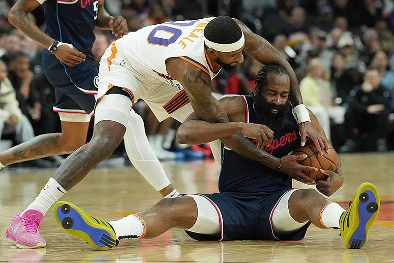 NBA basketball Phoenix Suns vs Los Angeles Clippers game: James Harden