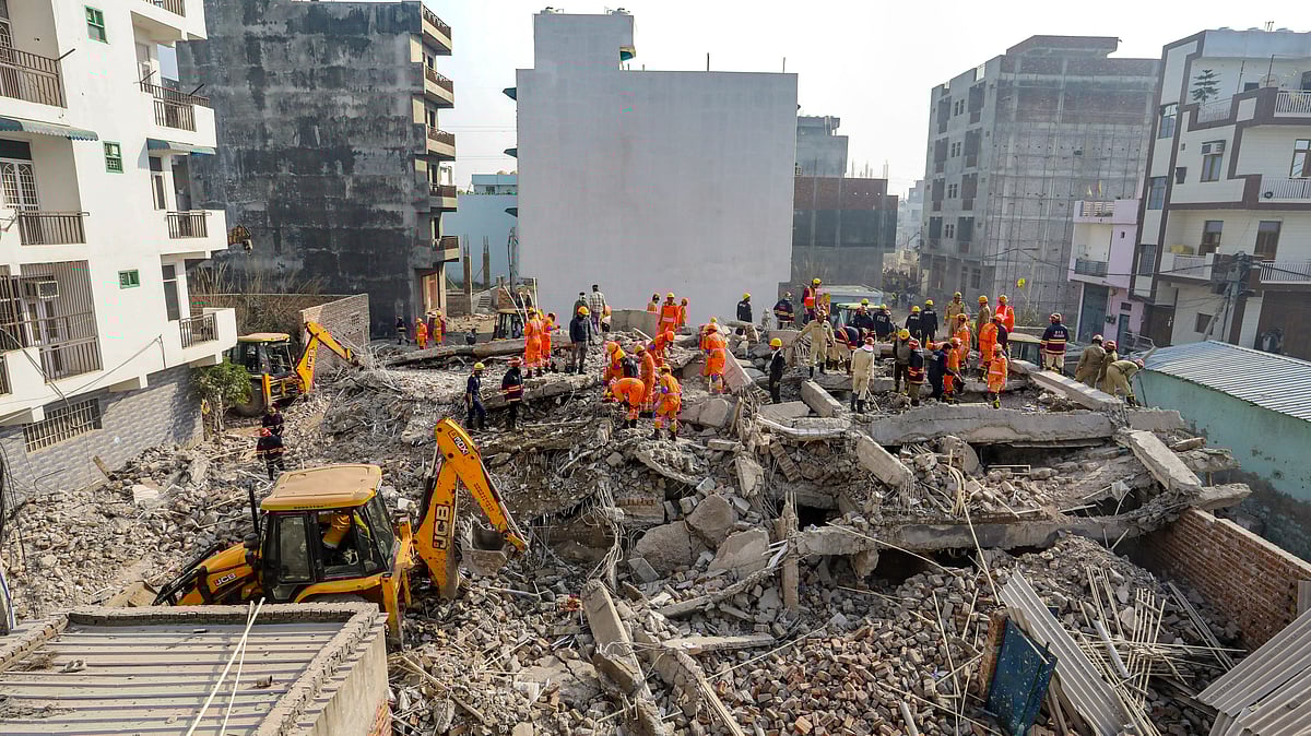 PTI : Rescue work underway after a four-storey building collapsed, at Burari area, in New Delhi, Tuesday, Jan. 28, 2025.