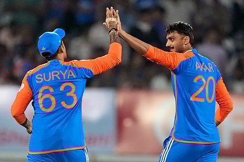 IND vs ENG 3rd T20: Suryakumar Yadav and Axar Patel celebrate the wicket of England's Ben Duckett
