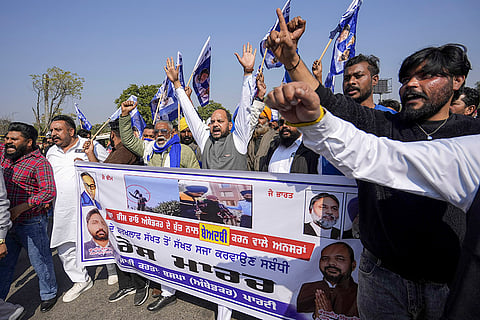 Protest against bid to vandalise Ambedkar statue