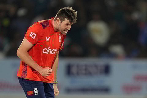 IND vs ENG 3rd T20: Jamie Overton celebrates the wicket of India's Hardik Pandya