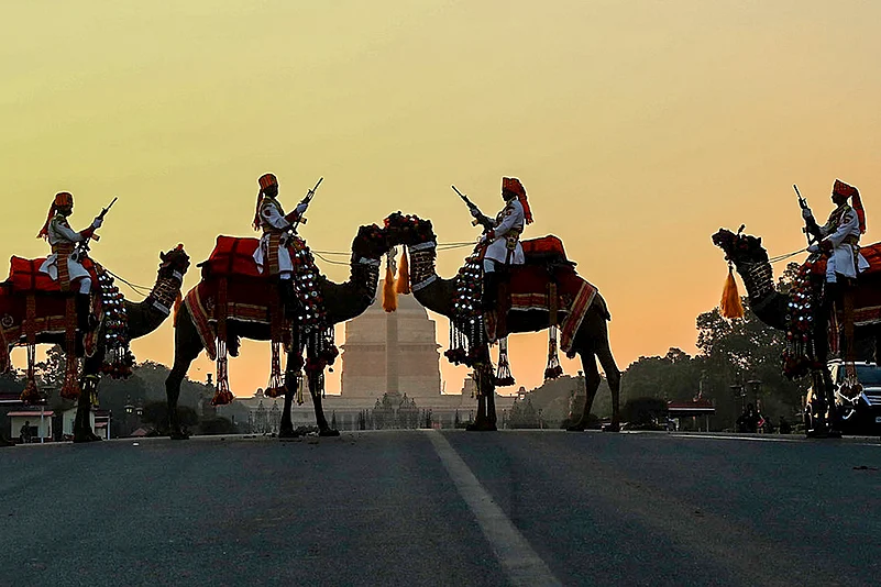 Beating Retreat ceremony rehearsal in New Delhi Photo_BSF personnel