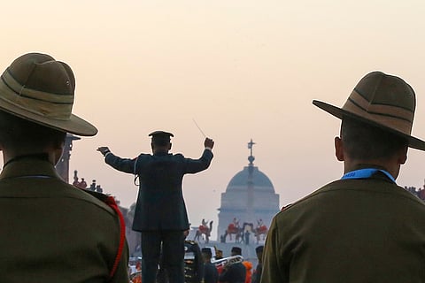 Full dress rehearsal of the Beating Retreat ceremony