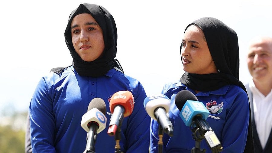 Photo: X | Cricket Australia : Afghanistan cricketers Firooza Amiri and Nahida Sapan.
