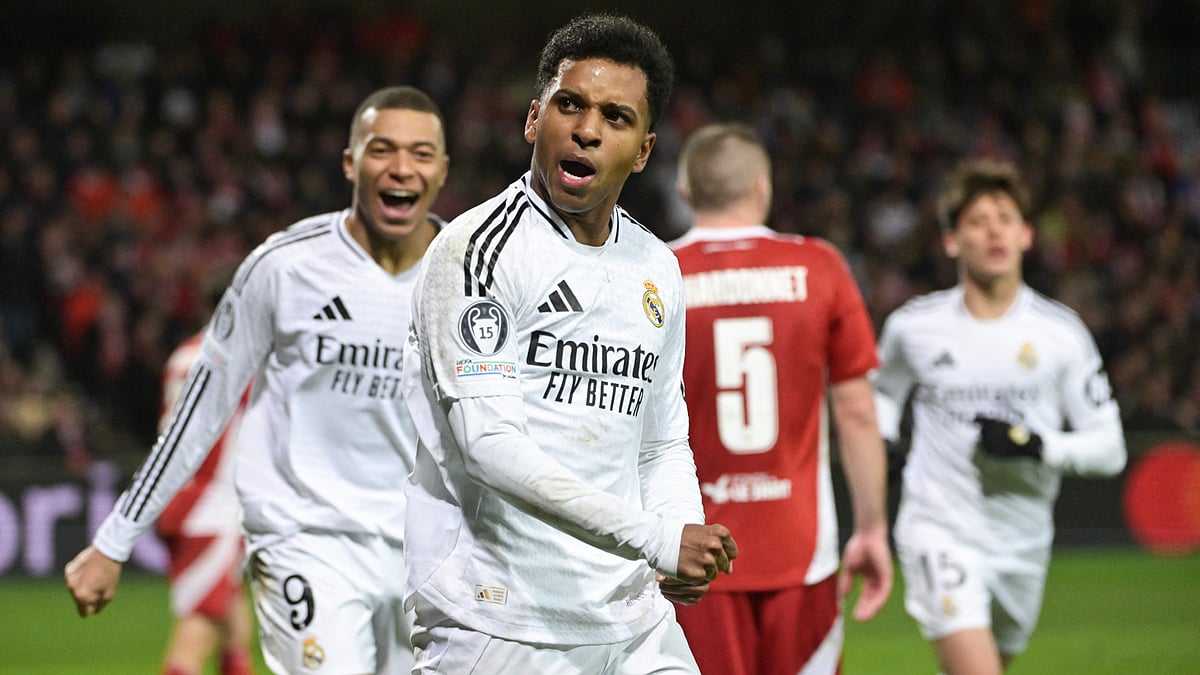 Rodrygo scored twice as Real Madrid overcame Brest.