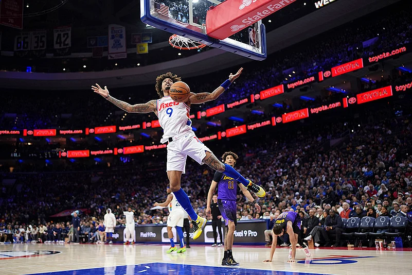 NBA basketball Philadelphia 76ers vs LA Lakers game pics: Kelly Oubre Jr